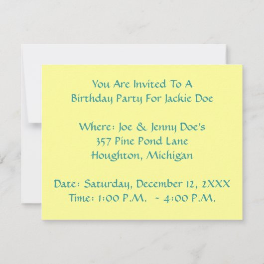 Happy Cats Line Tanz Party Einladung (Rückseite)