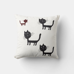 Happy Cats Lithografy Throw Cushion Kissen