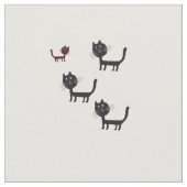 Happy Cats Lyhography Design Fabric Stoff (Nahaufnahme)