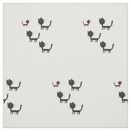 Happy Cats Lyhography Design Fabric Stoff