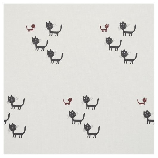 Happy Cats Lyhography Design Fabric Stoff (Muster)