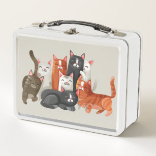 Happy Cats Metal Lunchbox