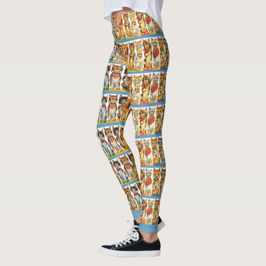 Happy Cats Print Leggings (Links)