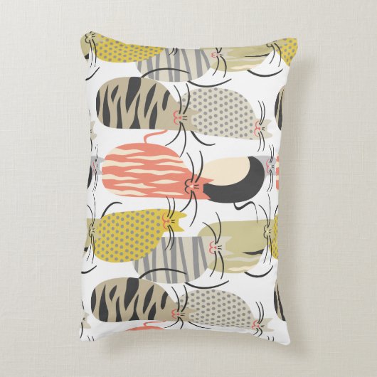 Happy Cats Whimsical Pattern Dekokissen (Rückseite(Vertikal))