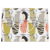 Happy Cats Whimsical Pattern Große Geschenktüte (Vorderseite)