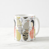 Happy Cats Whimsical Pattern Kaffeetasse (VorderseiteRechts)