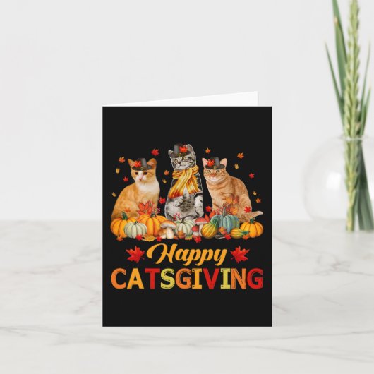 Happy Catsgiving Cat Lovers Herbst Herbst Vibes al Karte (Vorderseite)