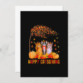 Happy Catsgiving Cute Thanksgiving Cat Lovers Cat  Einladung (Vorne/Hinten)