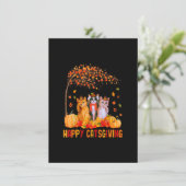 Happy Catsgiving Cute Thanksgiving Cat Lovers Cat  Einladung (Stehend Vorderseite)