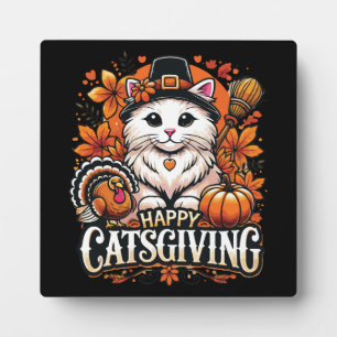 Happy Catsgiving - Erntedank Cat Celebration Fotoplatte