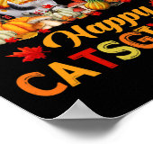 Happy Catsgiving Siamese Katze Herbst Fall Vibes T Poster (Ecke)