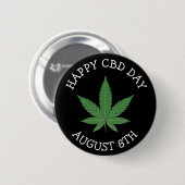 Happy CBD Day Funny Holidays Button (Vorne & Hinten)