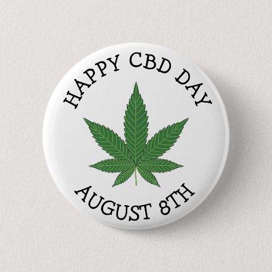 Happy CBD Day Funny Holidays Button (Vorderseite)