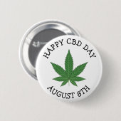 Happy CBD Day Funny Holidays Button (Vorne & Hinten)