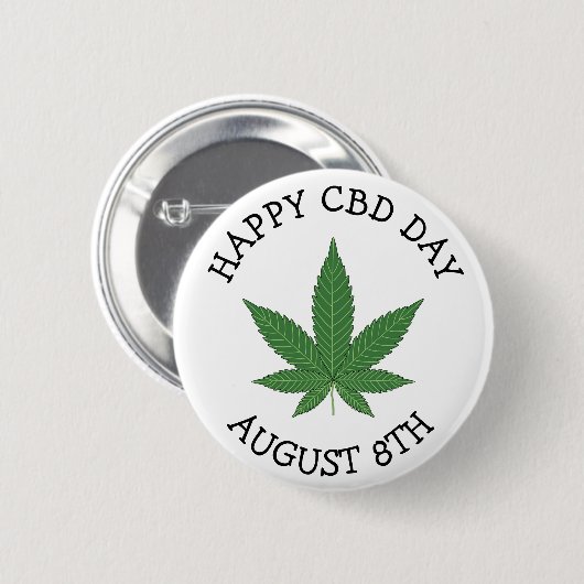 Happy CBD Day Funny Holidays Button (Vorne & Hinten)