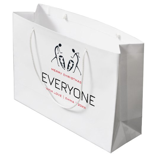 Happy Celebration Christmas Große Geschenktüte (Rückseite Schrägansicht)