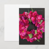 Happy Celebration - Hot Pink Floral Kranz Mitteilungskarte (Vorne/Hinten)