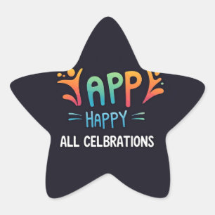 Happy Celebration Stern-Aufkleber