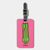 Happy Celery Stalk Grüne Faser Gemüse Gepäckanhänger (Vorderseite vertikal)