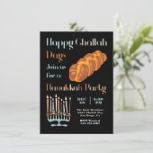 Happy Challah Day Hanukkah Party Einladung (Stehend Vorderseite)