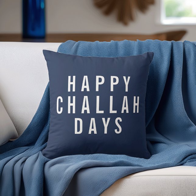 Happy Challah Days | Funny Hanukkah Kissen (Von Creator hochgeladen)