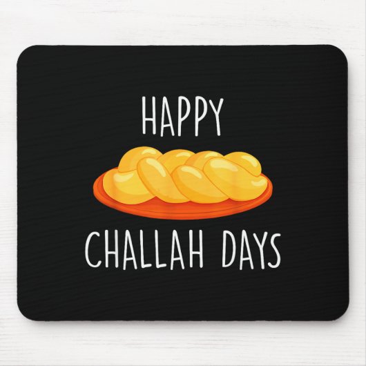 Happy Challah Days Hanukkah - Black, Small, Uni-ad Mousepad (Vorne)