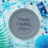  Happy Challah Days Hanukkah Blue Minimalistisch  Pappteller (Party)