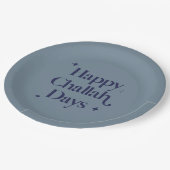  Happy Challah Days Hanukkah Blue Minimalistisch  Pappteller (Schrägansicht)