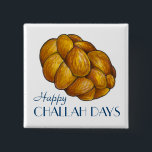 Happy Challah Days Hanukkah Chanukah Brot Loaf Button<br><div class="desc">Eine originelle Marker-Illustration eines Laib geflochtenen herausfordernden Brotes,  mit HAPPY CHALLAH DAYS in einem lustigen Schriftart. Gut für Hanukkah! Sehen Sie nicht,  wonach Sie suchen? Brauchen Sie Hilfe bei der Anpassung? Kontaktieren Sie Rebecca,  um etwas für Sie entworfen zu haben.</div>