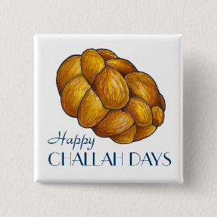 Happy Challah Days Hanukkah Chanukah Brot Loaf Button