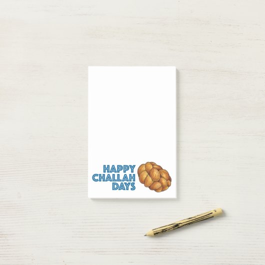 Happy Challah Days Hanukkah Chanukah Brot Loaf Post-it Klebezettel (Auf Schreibtisch)