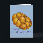 Happy Challah Days Hanukkah Chanukah Holiday Brot Feiertagskarte<br><div class="desc">Eine originelle Marker-Illustration eines Laib geflochtenen herausfordernden Brotes,  mit HAPPY CHALLAH DAYS in einem lustigen Schriftart. Gut für Hanukkah! Diese Abbildung ist auch auf anderen Produkten verfügbar. Sehen Sie nicht,  wonach Sie suchen? Brauchen Sie Hilfe bei der Anpassung? Kontaktieren Sie Rebecca,  um etwas für Sie entworfen zu haben.</div>