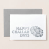 Happy Challah Days Hanukkah Chanukah Holiday Brot Folienkarte (Vorderseite mit Umschlag)
