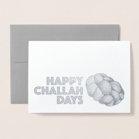 Happy Challah Days Hanukkah Chanukah Holiday Brot Folienkarte (Vorderseite mit Umschlag)