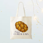 Happy Challah Days Hanukkah Chanukah Holiday Brot Tragetasche<br><div class="desc">Eine originelle Marker-Illustration eines Laib geflochtenen herausfordernden Brotes,  mit HAPPY CHALLAH DAYS in einem lustigen Schriftart. Gut für Hanukkah! Diese Abbildung ist auch auf anderen Produkten verfügbar. Sehen Sie nicht,  wonach Sie suchen? Brauchen Sie Hilfe bei der Anpassung? Kontaktieren Sie Rebecca,  um etwas für Sie entworfen zu haben.</div>