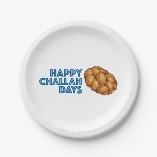 Happy Challah Days Hanukkah Chanukah Holiday Party Pappteller (Vorderseite)