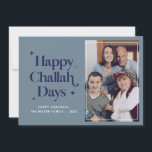 Happy Challah Days Hanukkah Foto Holiday Feiertagskarte<br><div class="desc">Kann vollständig an Ihre Bedürfnisse angepasst werden,  um Ihren Anzug zu erfüllen. © Gorjo Designs. Made for you via Zazzle Plattform. // Benötigen Sie Hilfe bei der Anpassung Ihres Designs? Andere Ideen got? Kontaktieren Sie mich (Zoe) direkt.</div>