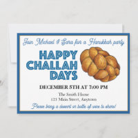 Happy Challah Days Hanukkah Party Jüdische Feierta
