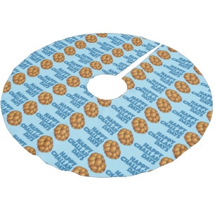 Happy Challah Days Jewish Holidays Hanukkah Polyester Weihnachtsbaumdecke