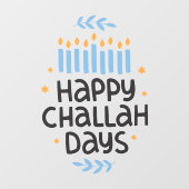 Happy Challah Days Menorah Fensteraufkleber (Blatt)