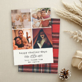 Happy Challah Days Modern Hanukah Foto Collage Feiertagskarte