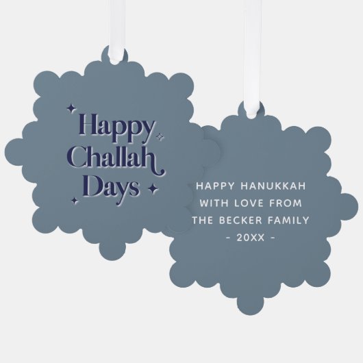 Happy Challah Days Ornament Card Karte (Vorderseite/Rückseite)