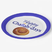 Happy Challah-Days Papierplatte Pappteller (Schrägansicht)