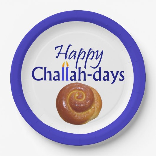 Happy Challah-Days Papierplatte Pappteller (Vorderseite)