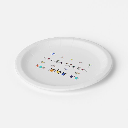 Happy Challah Days Party Paper Teller (Schrägansicht)