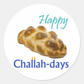 Happy Challah-days Round Stickers (Vorderseite)