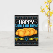 Happy Challah Days Ugly Christmas Hanukkah Karte (Gelbe Blume)