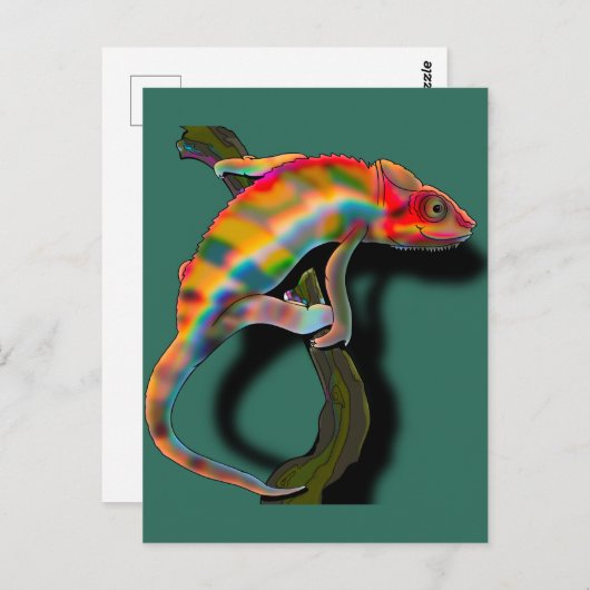 Happy Chameleon Postkarte (Vorne/Hinten)