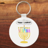 Happy Channukah Menora / Chanukia Schlüsselanhänger (Vorderseite)