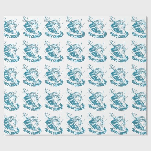 Happy Channukah Spinning Dreidel Geschenkpapier (Flach)